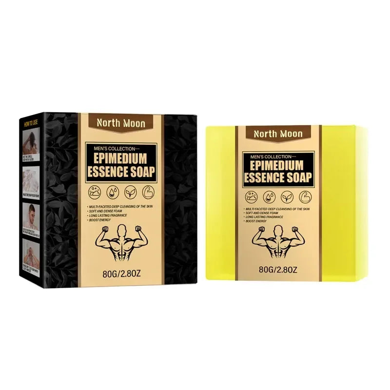 Epimedium Essence Soap 80g Barre de savon de lavage intime pour hommes Savon parfumé masculin Barre de lavage du corps pour parties intimes en profondeur