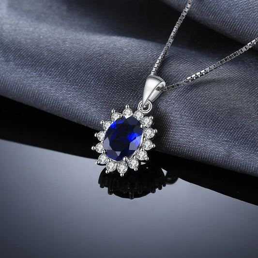 JewelryPalace – collier avec pendentif , en argent Sterling 925, création d'un saphir bleu, rubis, imitation émeraude, sans chaîne