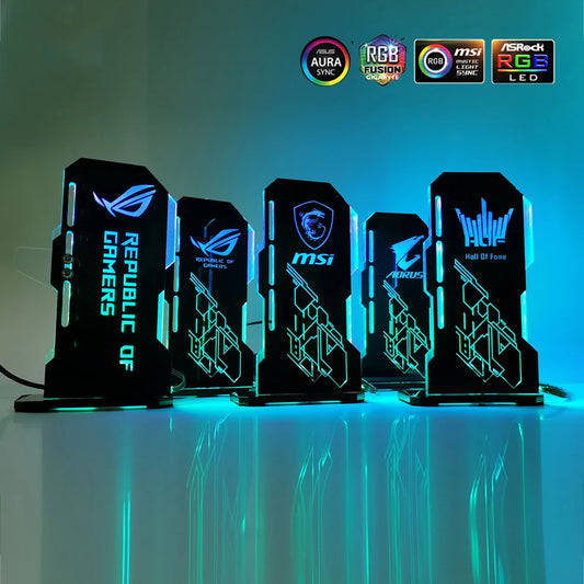 Support MSI VGA ARGB, Support GPU Vertical personnalisable, Support de carte vidéo PC ROG, châssis refroidisseur d'eau, MOD personnalisé 5V 3 broches AURA