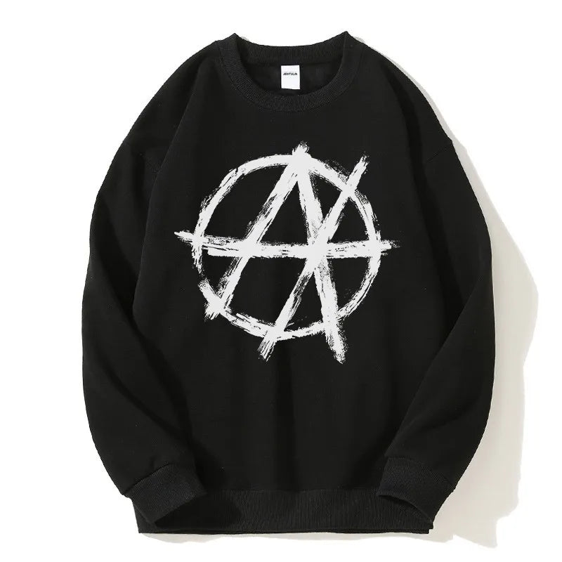 Pull à Capuche avec Imprimé Graphique Antihype pour Homme, Vêtement Streetwear, avec Fermeture Éclair, PVD, Hip Hop, Esthétique, Goth, Y2k, Harajuku