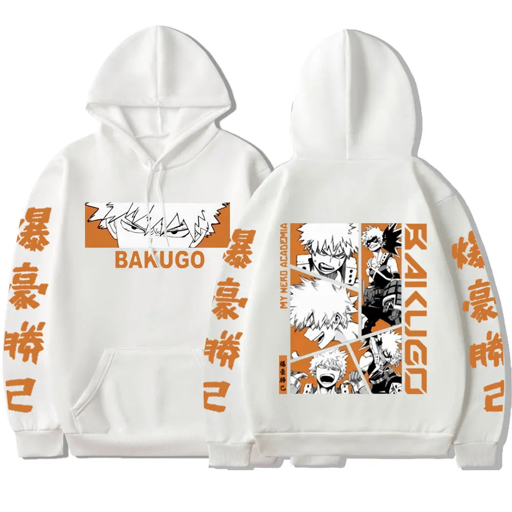My Hero Academia Anime hommes femmes mode sweat à capuche Bakugou Katsuki pulls décontractés surdimensionné à manches longues sweat Streetwear