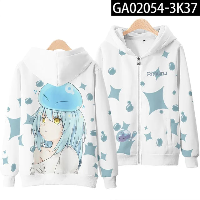 Sweats à capuche Anime Rimuru Tempest pour hommes et femmes, sweat à manches longues, vêtements Streetwear, costume Cosplay