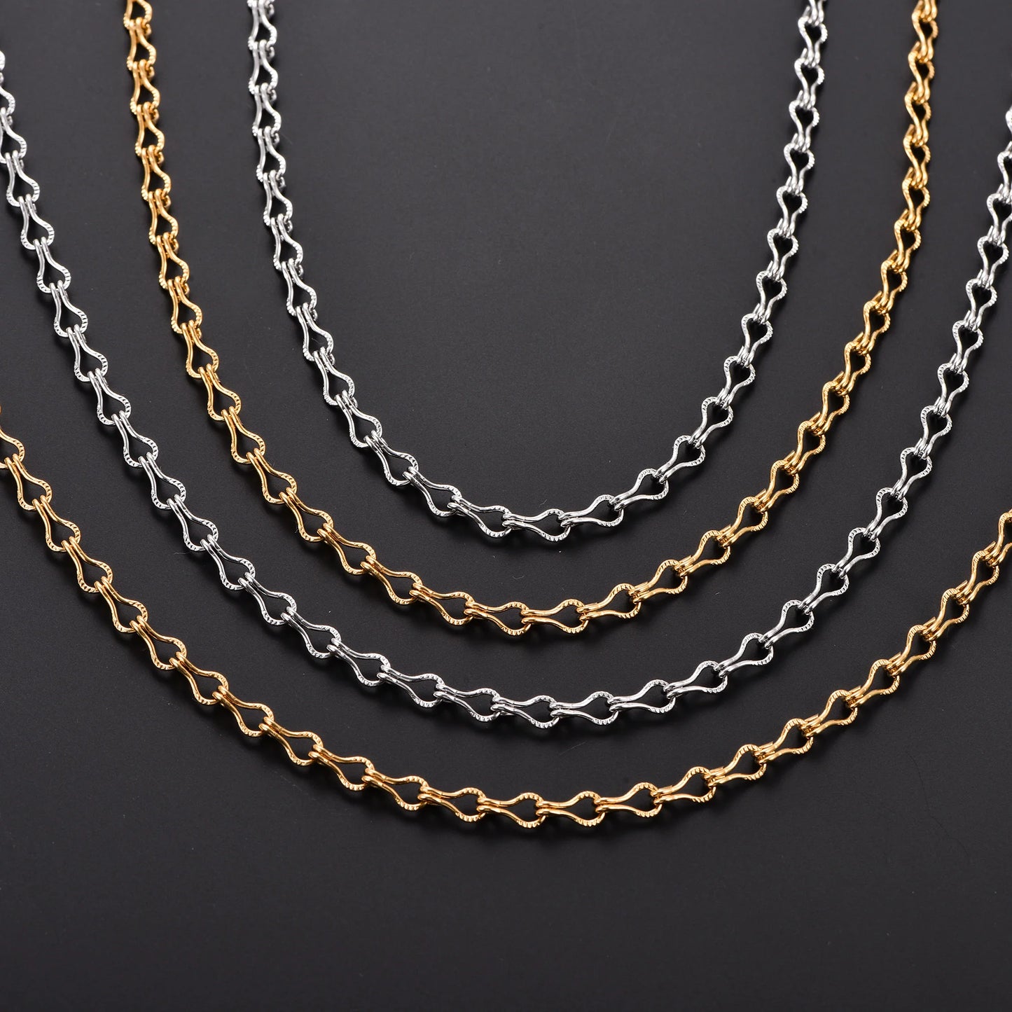 Collier en acier inoxydable pour femmes, chaîne de cou à maillons en forme de guitare, Punk, couleur argent et or, ras du cou, bijoux en métal, 4.6mm