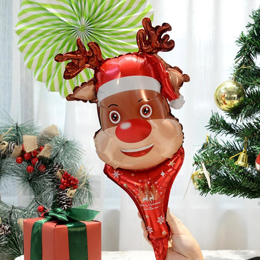 10 pièces ballons de noël à main père noël bonhomme de neige Elk pain d'épice homme bricolage nouvel an joyeux noël atmosphère décoration de fête ZYF