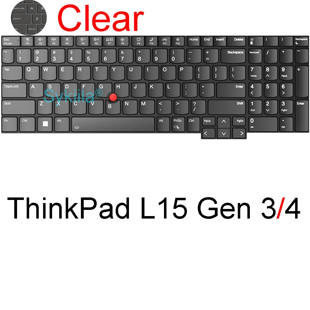 Housse de clavier pour Lenovo ThinkPad 15 T15 E15 L15 P15 P15s P15v T15g T15p P1 Gen 4 3 2, étui de protection en Silicone 15.6
