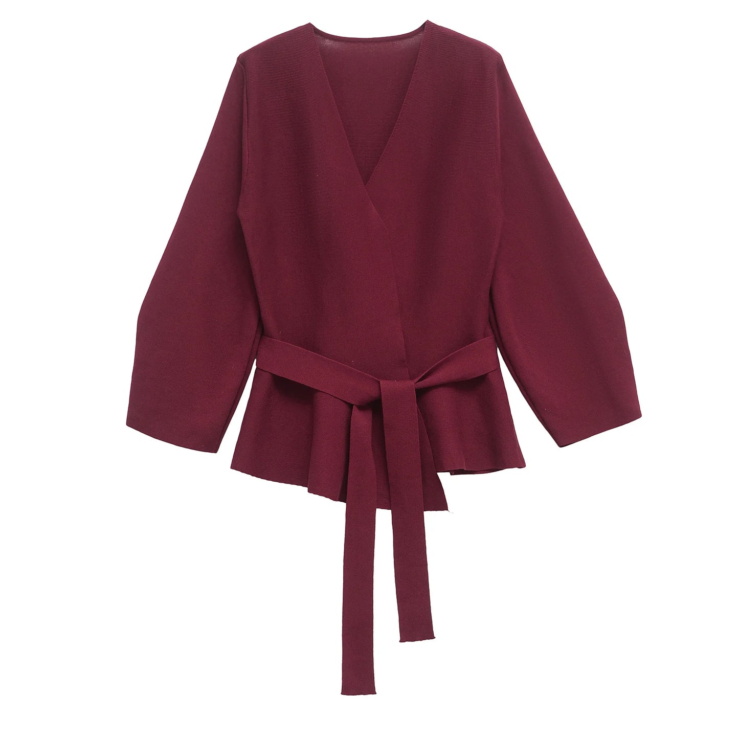 TRAFSHE printemps femmes épaulière ceinture tricot Blazer femmes rétro col en v à manches longues polyvalent femme manteau femmes vêtements 9598/128