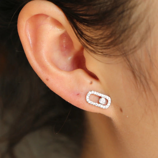 Boucles d'oreilles minimalistes en argent Sterling 925 pour femmes, 1 pièce, sans mouvement, en pierre Cz, bijoux de luxe délicats à la mode