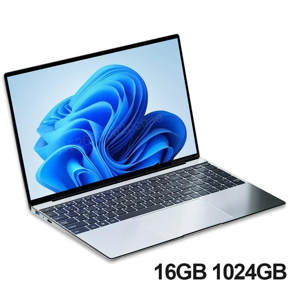 Ordinateur portable ultra fin de 15.6 pouces, 16 Go de RAM, Windows 11 Pro
