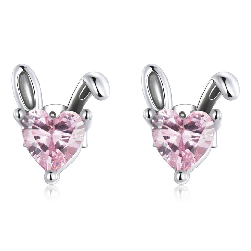 WOSTU boucles d'oreilles cœur fleur 100% argent Sterling 925 perle petites boucles d'oreilles pour femmes mariage fiançailles bijoux cadeaux