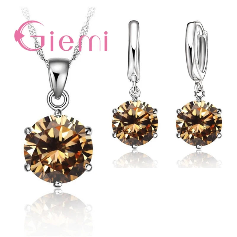 Collier en argent Sterling 925 pour femmes, le moins cher, cadeau de vacances, bijoux de mariage, pendentif en Zircon cubique à 6 griffes, fiançailles