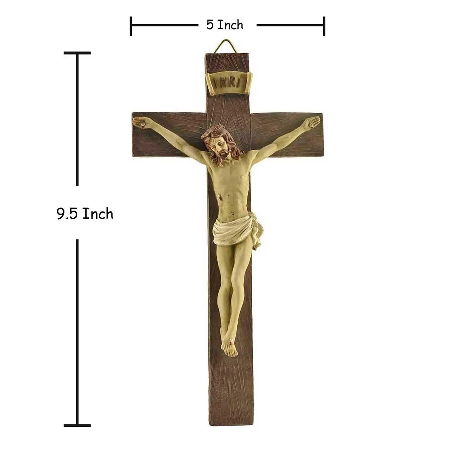 Statue de croix de jésus-Christ Crucifix en résine, cadeaux parfaits pour voiture, maison, décoration de chapelle, collective