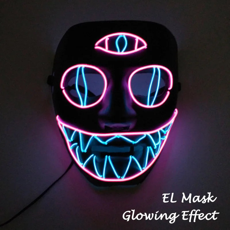 Halloween carnaval fête Costume décoration LED lumineuse masque Halloween masque LED masque éclairer masques de fête pour la fête lumineuse