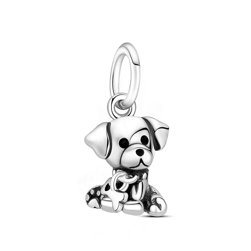Original 925 en argent Sterling breloque perle amour chien chat patte Panda luciole pendentif breloques idéal pour bracelet colliers femmes bijoux
