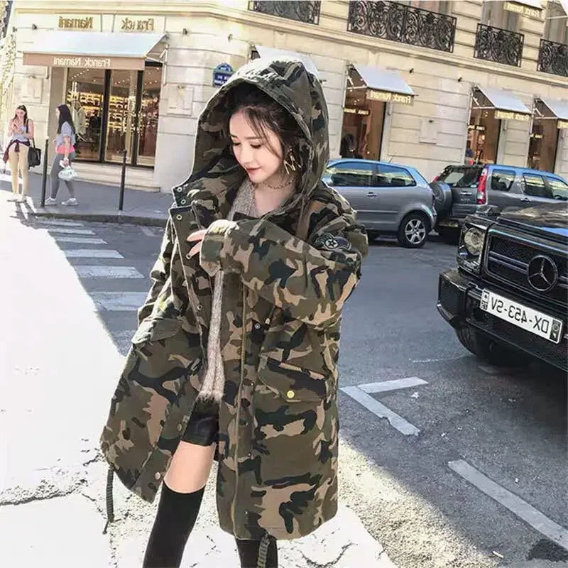 Parka de Camouflage en coton pour femmes, collection hiver 2023