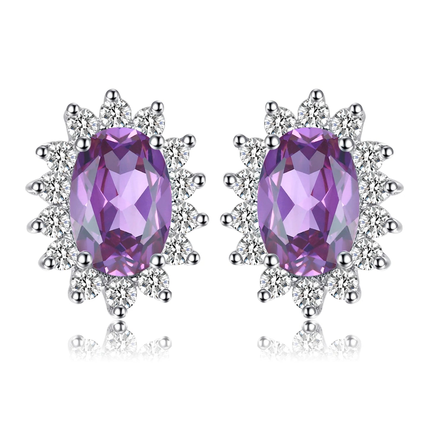 JewelryPalace – boucles d'oreilles en argent Sterling 925, saphir bleu, rubis, améthyste naturelle, grenat, péridot, topaze,