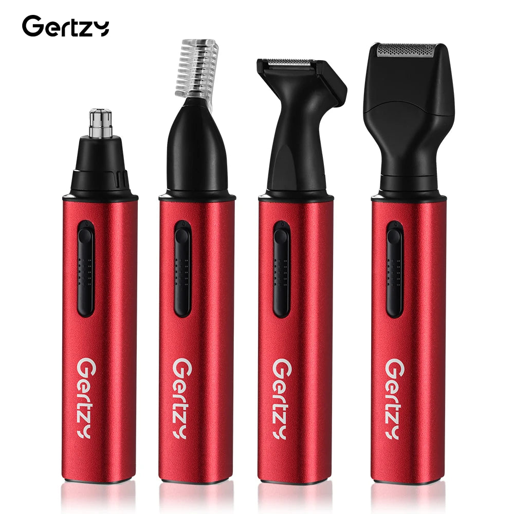 1 kit tondeuse à cheveux rechargeable pour oreilles et nez - chargement USB, 4 têtes interchangeables, design portable pour hommes et femmes
