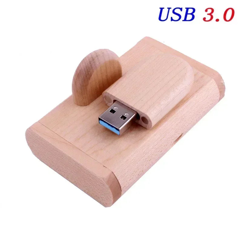 JASTER USB 3.0 haute vitesse boîte en bois Logo personnel clé USB 8GB 16GB 32GB 64GB