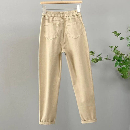 Pantalon en denim taille haute pour femme, style coréen, décontracté, adt ingent Harun, FJLadies, automne, nouveau, 2025