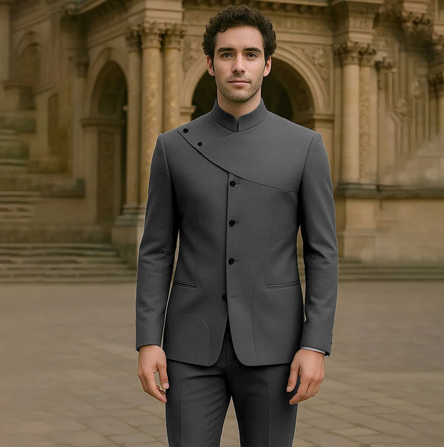Costumes pour hommes charmants, personnalisés, haute couture, simple boutonnage, deux pièces (veste + pantalon), ensemble droit Simple et intelligent pour hommes