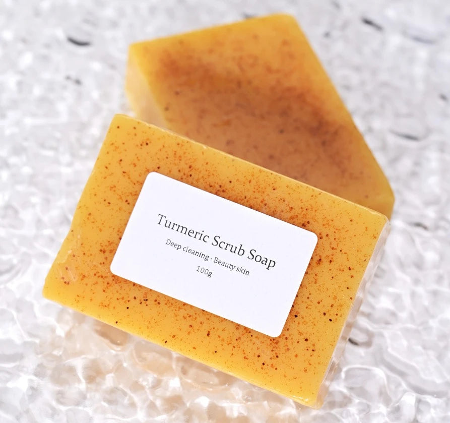 Savon de gommage kojique au curcuma naturel, savon de bain nettoyant, contrôle de l'huile et blanchiment, savons au curcuma kojique pour le visage, le bain et le corps