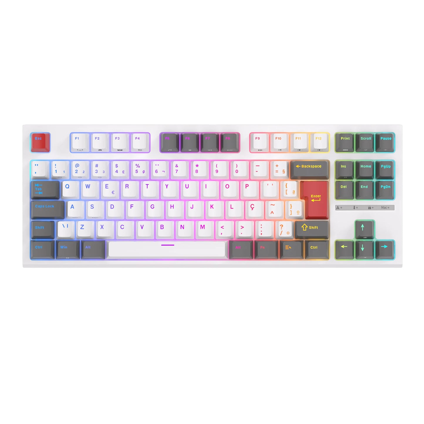 RK ROYAL KLUDGE R87 -Clavier mécanique français 87 touches rétroéclairé RVB, clavier de jeu filaire échangeable à chaud, touches personnalisées