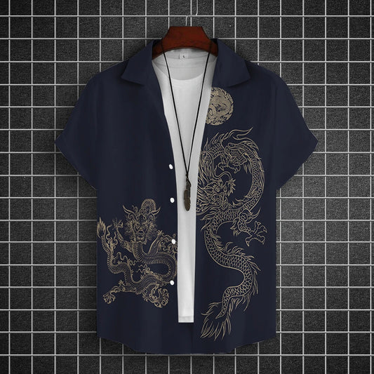 Chemises à manches courtes pour hommes, vêtements graphiques Y-Dragon, chemises 3D, streetwear décontracté, mode, été, déclin, chemisier masculin, 2024