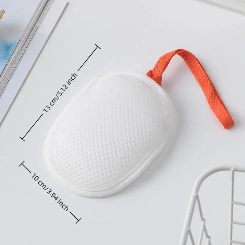 Filet moussant nettoyant pour le bain, 1 pièce, sac à savon carré ou ovale Double face, éponges exfoliantes pour le corps, maille de salle de bain, poche pour savon