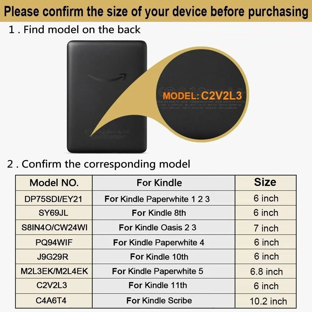 Étui de protection pour Kindle Paperwhite 1/2/3/6.8