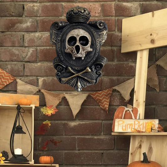Sculpture de crâne d'halloween, décorations de fête gothique foncée, de vacances, Statues de crâne mystérieux et effrayants, tentures murales, ornements muraux cadeaux