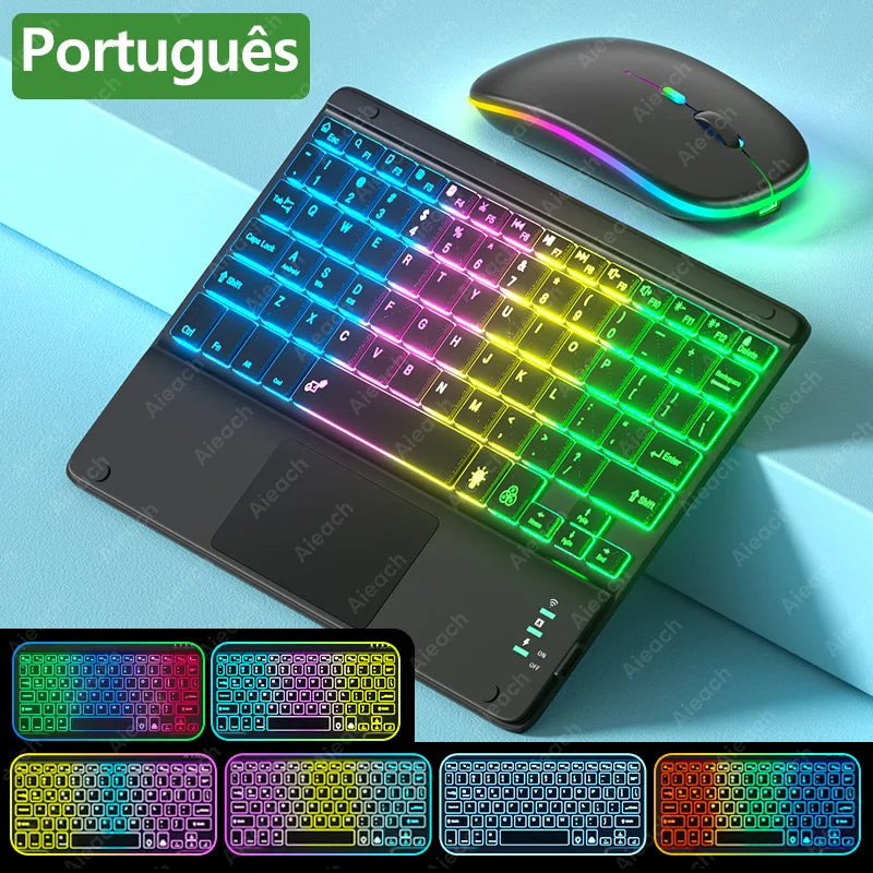 Clavier Android pour tablette rétroéclairée Rechargeable