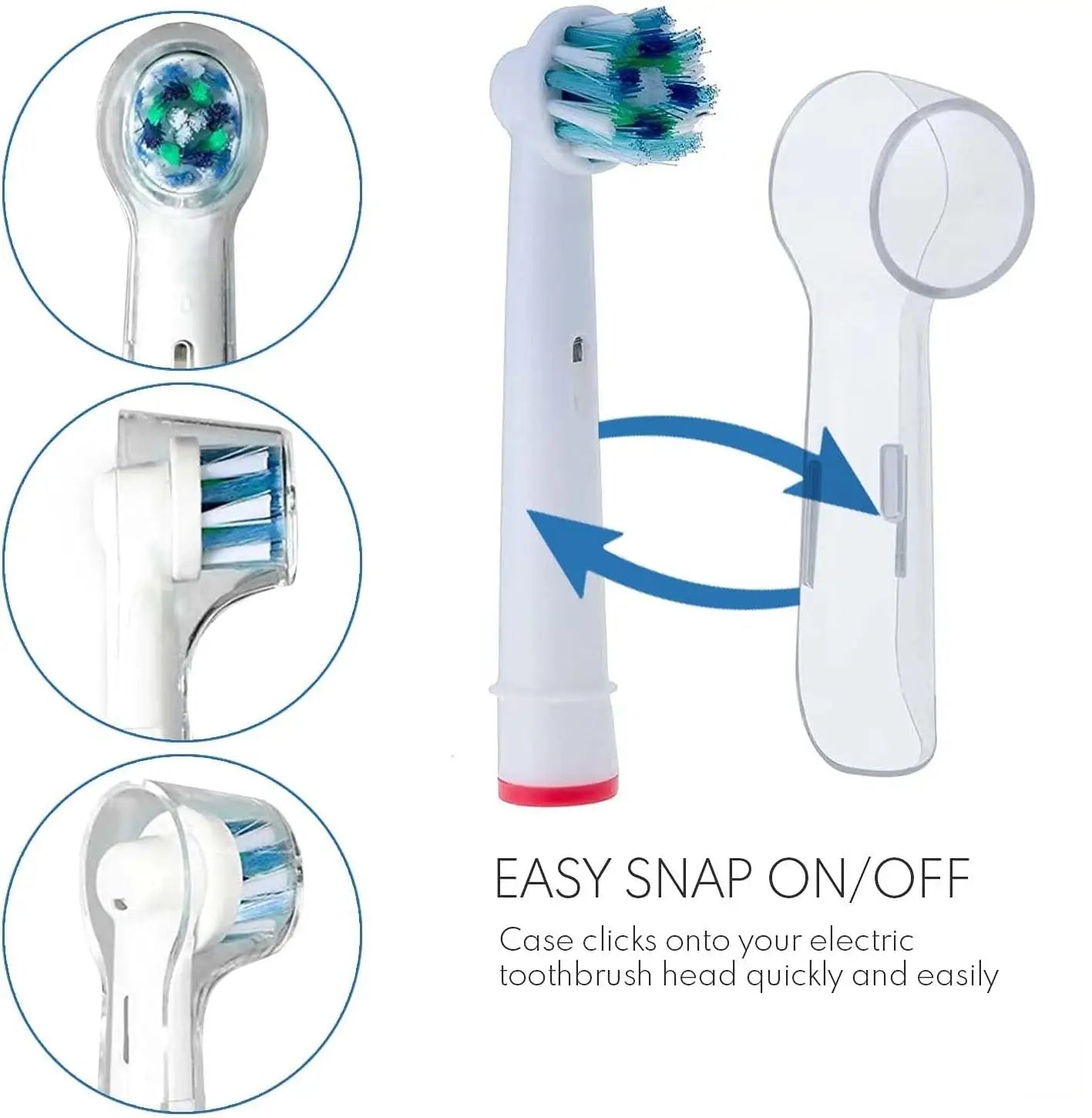 8 PIECES CAPUCHON DE BROSSE A DENT ORAL B TRANSPARENTES