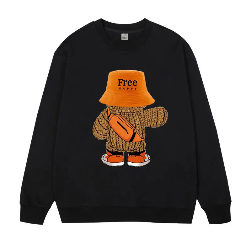 Grande taille hommes sweat pulls pull surdimensionné 6XL 7XL homme col rond manches longues imprimé noir hauts amples vêtements masculins