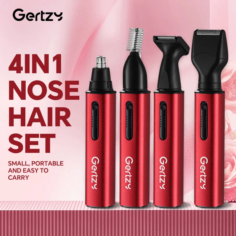1 kit tondeuse à cheveux rechargeable pour oreilles et nez - chargement USB, 4 têtes interchangeables, design portable pour hommes et femmes