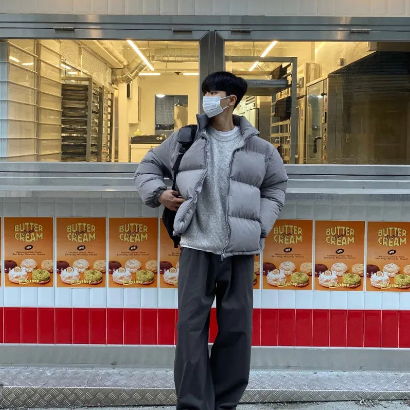 LAPPSTER-Veste Courte Bouffante pour Homme, Streetwear, Mode Coréenne, CombMen, Parkas Courtes, Kpop Bubble Jackets, Harajuku, Hiver