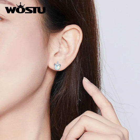 Boucles d'oreilles en argent Sterling 100%, mignon,