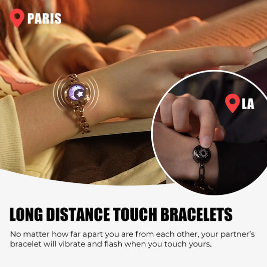 Totwoo – Bracelets tactiles pour relation longue Distance, cadeau d'anniversaire pour Couple, bijoux intelligents Bluetooth avec prise en charge de l'application iOS Android
