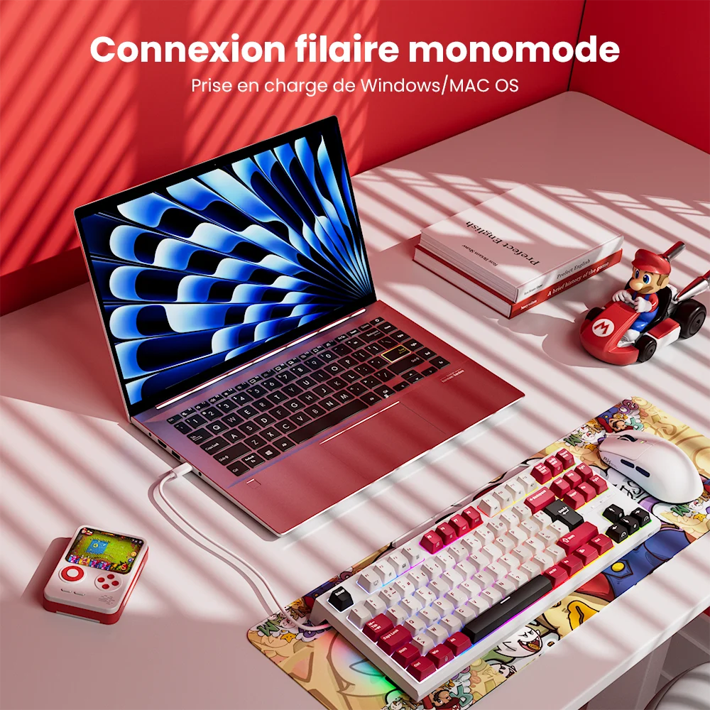RK ROYAL KLUDGE R87 -Clavier mécanique français 87 touches rétroéclairé RVB, clavier de jeu filaire échangeable à chaud, touches personnalisées