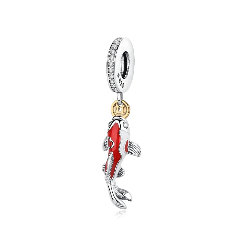 Original 925 en argent Sterling breloque perle amour chien chat patte Panda luciole pendentif breloques idéal pour bracelet colliers femmes bijoux
