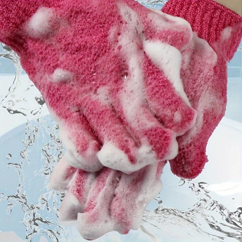serviettes de bain domestiques à cinq doigts. Le matériau en nylon est durable. Mousse Dense et riche. Soyez utilisé des deux côtés pour un exfoliant facile