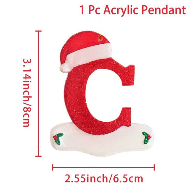 ZQNYCY - Pendentif lettre acrylique sapin de noël