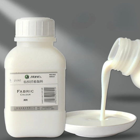 Bouteille d'assaisonnement textile en plastique, agent moyen, blanc laiteux, mélange acrylique, liquide, peinture d'art, fournitures professionnelles, 50 ml, 500ml