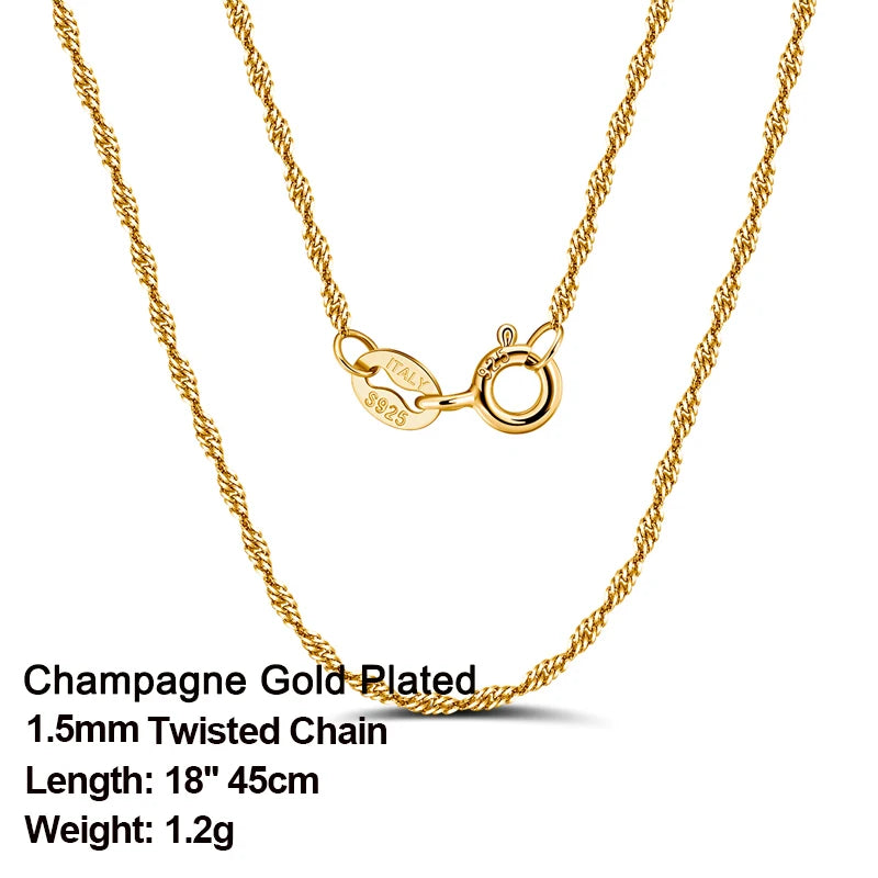 ORSA JEWELS véritable 925 collier en argent Sterling Figaro joint torique chaîne de cou torsadé serpent barre singapour boîte chaîne collier femmes 1