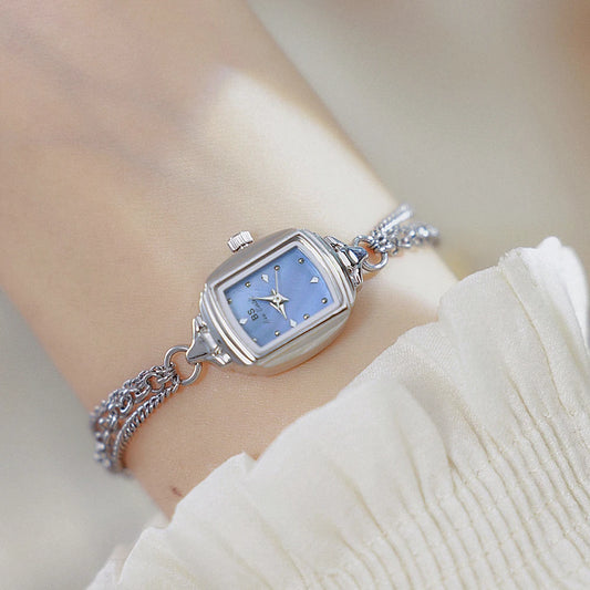 montres Simple Bracelet bleu clair petite montre pour femmes Original argent Quartz