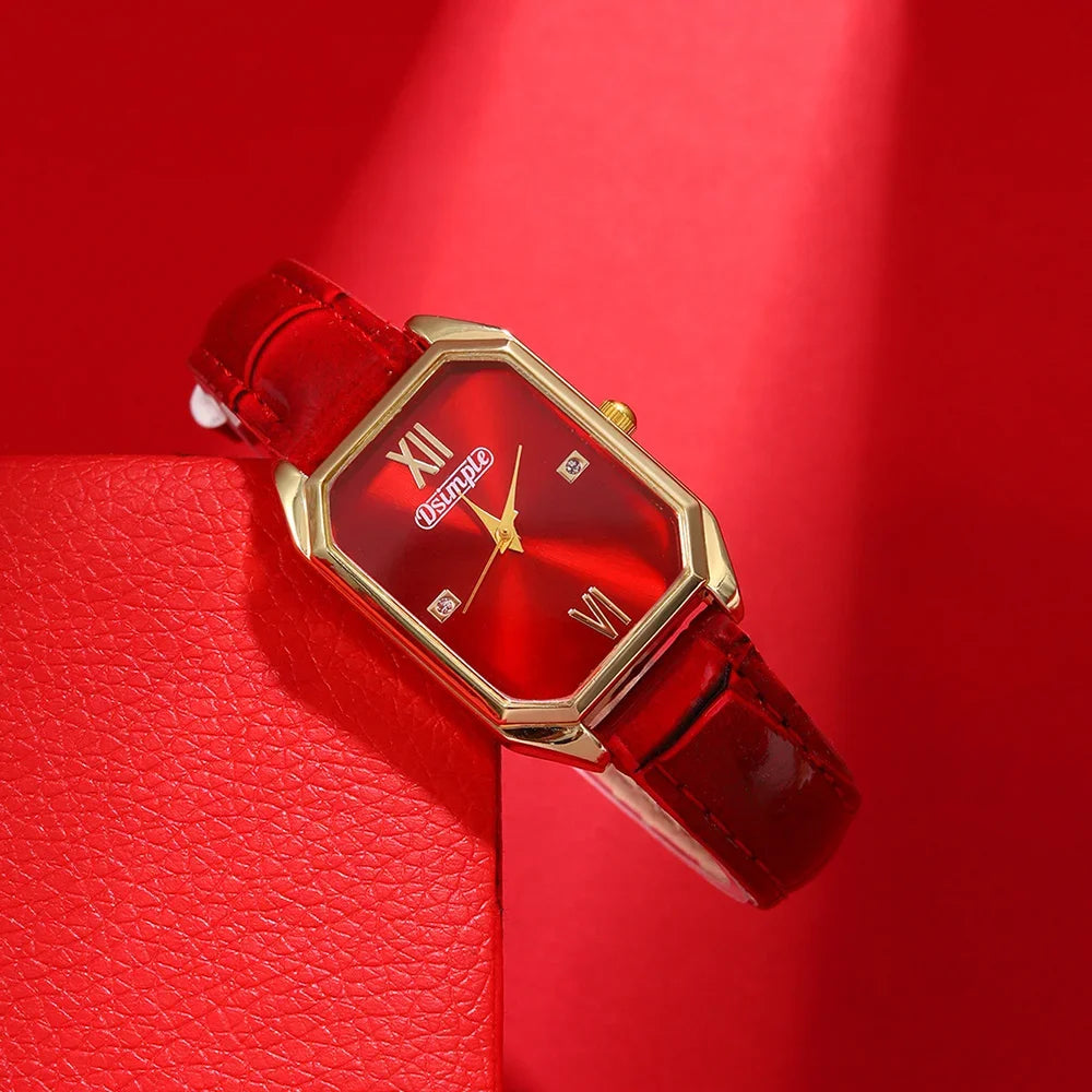Montre de luxe élégante en cuir Pu pour femmes, montre à Quartz