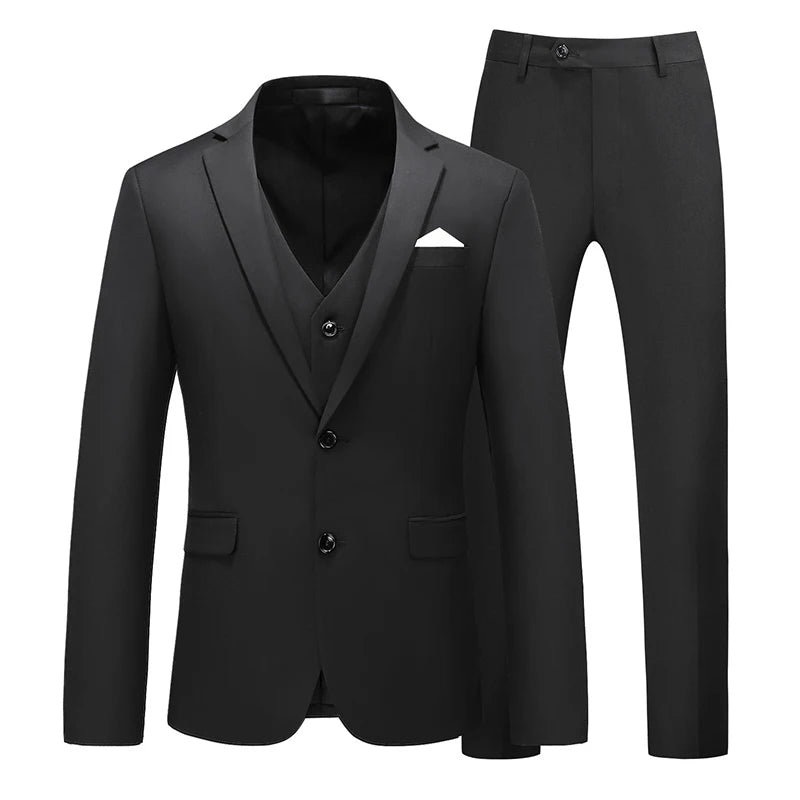 Costume vert clair pour Homme, 3 pièces (veste + pantalon + gilet), noir, gris, rouge, Terno Masculino, mode Slim, taille asiatique M-6XL
