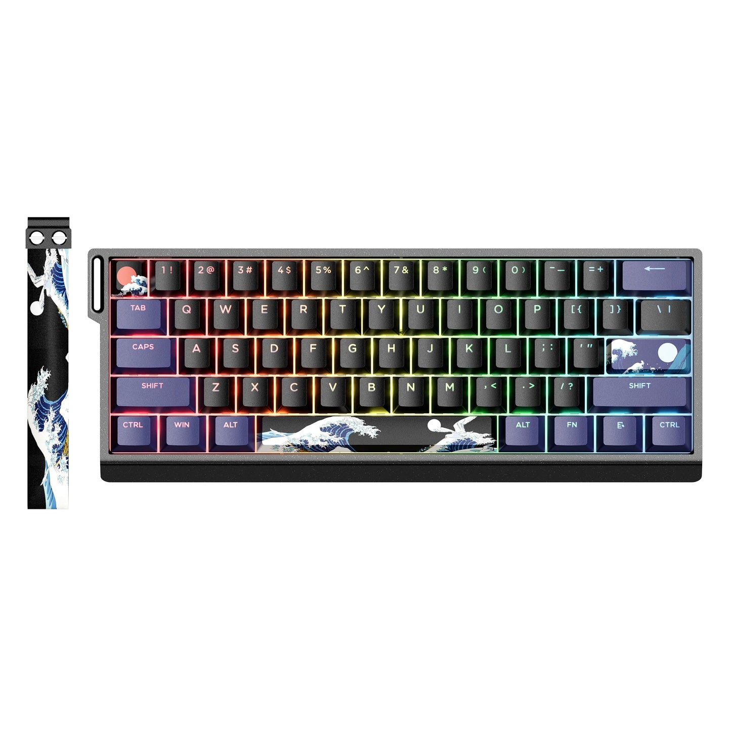 XVX H61 clavier mécanique filaire en aluminium 60% avec capuchons de touches Kanagawa clavier de joueur rvb remplaçable à chaud
