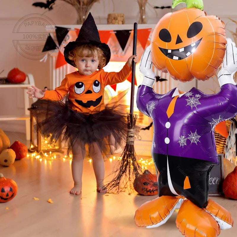 Ballon d'halloween géant fantôme citrouille crâne château Film d'aluminium ballon debout pour Halloween fête cour jardin décor effrayant