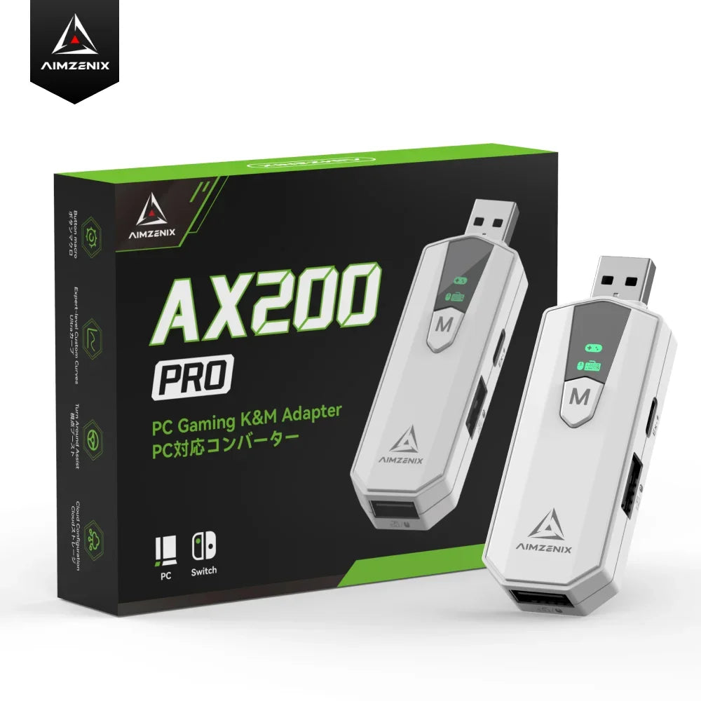 AIMZENIX AX200PRO Keyboard and Mouse Adapter, High Performance Converter | Compatible with Popular FPS Games | PC and NS Platforms