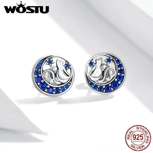 WOSTU – boucles d'oreilles en argent Sterling 100% pour femme, bijou en argent S925, cadeau idéal, référence FIE073
