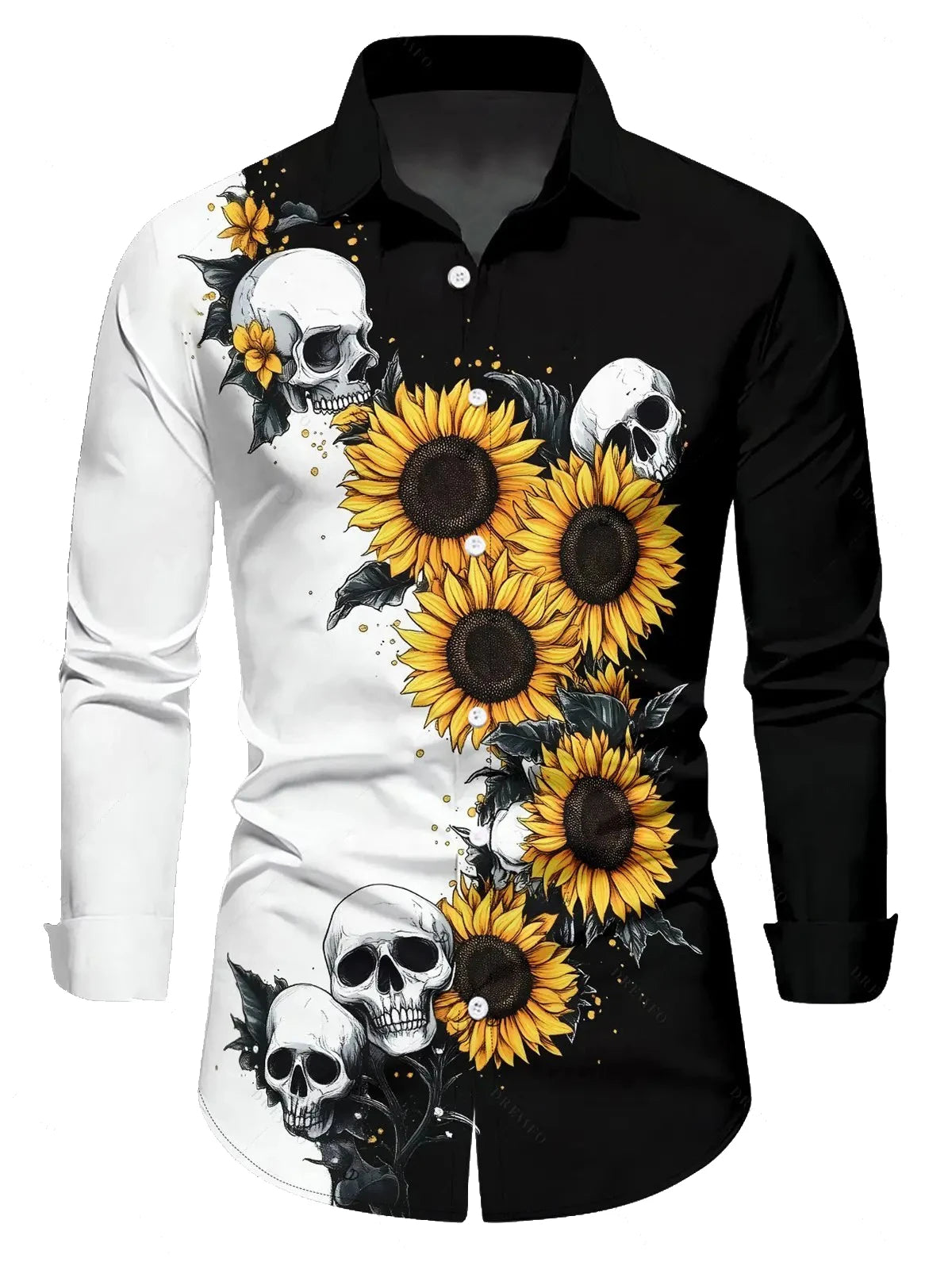 Chemise à manches longues pour hommes Chemise décontractée Vêtements Mode 3D Papillon Imprimé Manches longues Vêtements de mode pour hommes